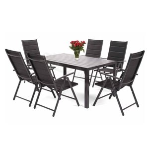 HomeGarden Zahradní nábytek Ibiza Alu Black / Black 6+1