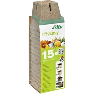 Jiffy Products Rašelinový květináč hranatý Jiffypot® S8-15, 8 x 8 cm - balení 15 kusů