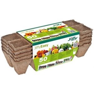 Jiffy Products Rašelinový kontejner Jiffystrips® 5-50, 4,5x4,5 cm - plato 10ks, 5 plat v balení