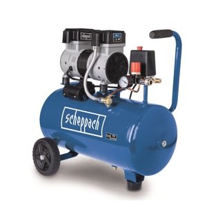 Scheppach HC 26 Si - ultra tichý bezolejový dvouválcový kompresor 24l