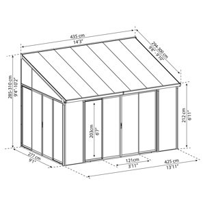 Palram - Canopia Torino 3 x 4,25 antracit - zimní zahrada