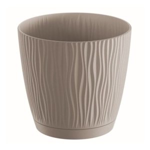 Prosperplast Květináč SANDY s miskou 18,8 cm - šedý kámen
