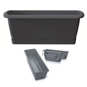 Prosperplast Truhlík se zavlažovacím systémem a držákem RESPANA EASYCARE 59,3 cm - antracit