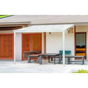 LANIT PLAST, s.r.o. hliníková pergola LANITPLAST WALL 33 bílá + čirý PC LG2085