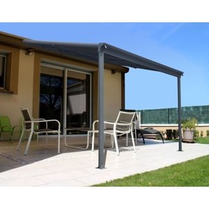 LANIT PLAST, s.r.o. hliníková pergola LANITPLAST WALL 33 antracit + čirý PC LG2086