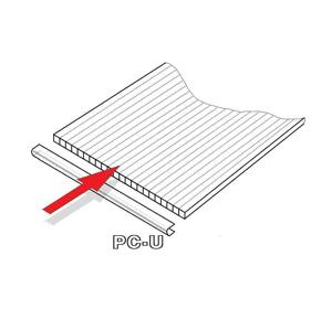 LANIT PLAST, s.r.o. PC U-profil 16 mm pro skleník, délka 2,10 m (1 ks) LG2584