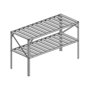 LANIT PLAST, s.r.o. AL regál LANITPLAST 130x50 cm dvoupolicový stříbrný GSB2 LG2632