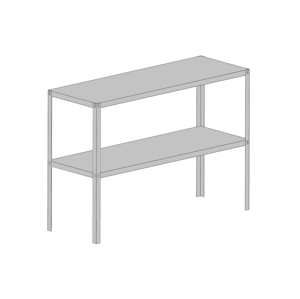 LANIT PLAST, s.r.o. ocelový regál LANITPLAST 115x40 cm dvoupolicový stříbrný GSD2 LG2640