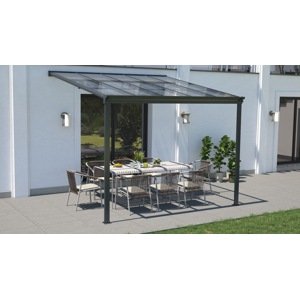 LANIT PLAST, s.r.o. hliníková pergola LANITPLAST WALL 33 FSX antracit + čirý PC LG4304