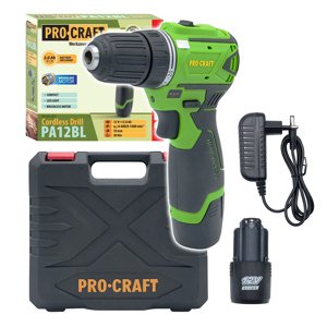 Procraft PA12BL 12V - akumulátorový šroubovák (s 2,0 Ah akumulátorem a nabíječkou)