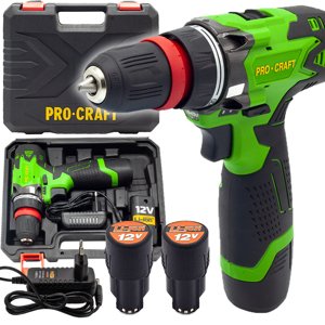Procraft PA12DFR 12V - akumulátorový šroubovák (s 2x 2,0 Ah akumulátory a nabíječkou)