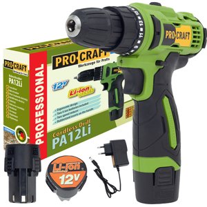 Procraft PA12Li Compact 12V - akumulátorový šroubovák (s 2x 1,5 Ah akumulátory a nabíječkou)