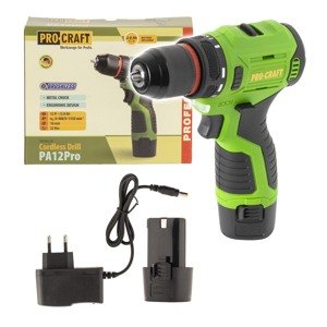Procraft PA12Pro-1b 12V - akumultorový šroubovák (s 2,0 Ah akumulátorem a nabíječkou)