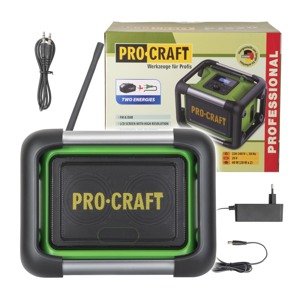 Procraft PJS20 20V - akumulátorové rádio (DAB+ / FM / Bluetooth 5.3), 80W (bez akumulátoru a nabíječky)