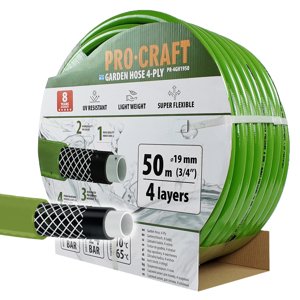 Procraft PR-4GH1950 - zelená zahradní hadice, 4 vrstvy, 3/4", 50m