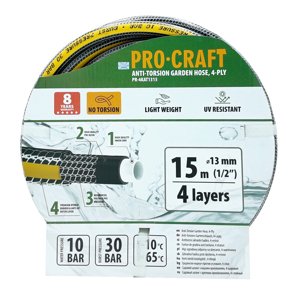 Procraft PR-4KAT1315 - černo-žlutá zahradní hadice