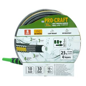 Procraft PR-4KAT1325F - černo-žlutá zahradní hadice