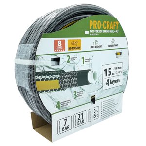 Procraft PR-4KAT1915 - černo-žlutá zahradní hadice