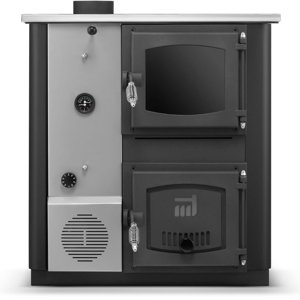Kuchyňská kamna / kotel s výměníkem TEMY PRO 12 kW - levá, černá