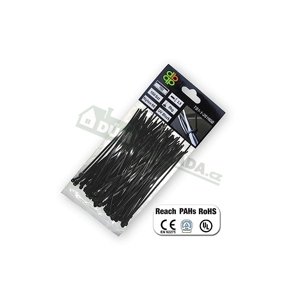 Stahovací pásky plastové 2,5x100mm BRADAS UV BLACK - 100ks