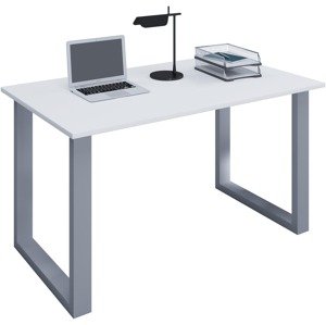 VCM Stůl Lona 140x50 U-nohy, bílý