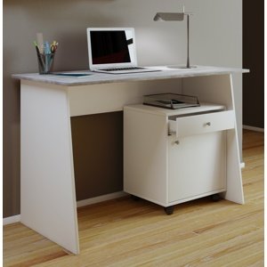 VCM psací stůl "Lona" 80x50 U-noha rám Medový dub/stříbrná