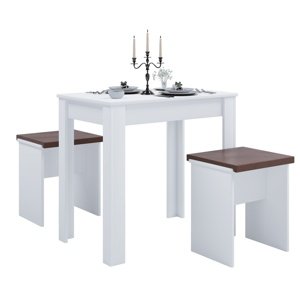 VCM Jídelní stůl set "Esal L" 80x50 Bílá
