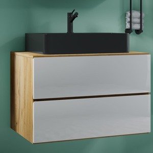 2dílná umyvadlová skříňka Lendas BL S 80 cm, dub medový