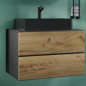 2dílná umyvadlová skříňka Lendas BL S 80 cm, antracit