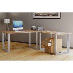 Rohový stůl Lona 160x160x80 U-nohy, dub sonoma