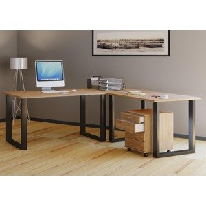 Rohový stůl Lona 160x160x80 U-nohy, dub sonoma