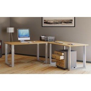 Rohový stůl Lona 220x160x80 U-nohy, dub medový