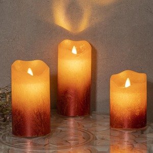 Haushalt international LED svíčky s metalickým povrchem, sada 3 ks