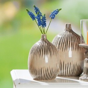 Gilde Keramická váza Pula, krémová, 18 cm