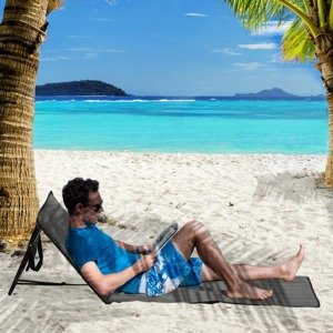 Outsunny Skládací plážové lehátko, šedé, 2 ks