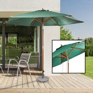 Dřevěný slunečník s UV 50+, 300 cm, II. jakost