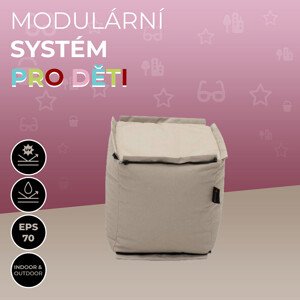 DEOKORK Zahradní dětský textilní stolek/taburet MODULTEX KIDS (cappuccino)