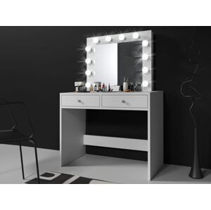 Toaletní stolek se zrcadlem BeautyFrame 12 LED, bílý