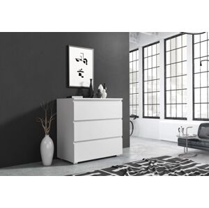 Komoda se třemi zásuvkami 80 cm, bílá