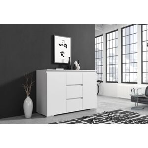 Komoda se zásuvkami, 120 cm, bílá