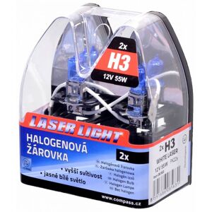 Compass Žárovka 12V, H3 55W Pk22s WHITE LASER - 2ks