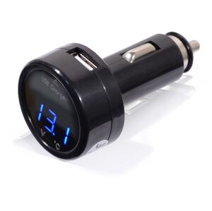 Adaptér COMPASS USB 12V/24V 2,1A autoadaptér voltmetr teploměr