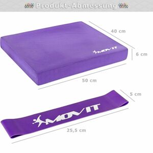73944  MOVIT Balanční polštář s gymnastickou gumou - fialová