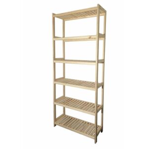 Gaboni 87238 Dřevěný regál, 6 polic, 213 x 70 x 33 cm