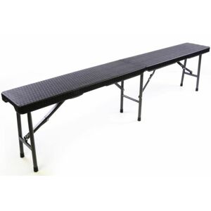 Garthen 37105 Skládací zahradní lavice v ratanovém designu - 180 x 25 cm