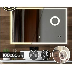 Aquamarin Koupelnové LED zrcadlo se zrcátkem, 100 x 60 cm 80586