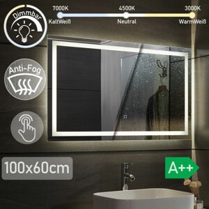 Aquamarin Koupelnové zrcadlo s LED osvětlením, 100 x 60 cm 80778