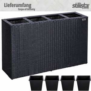 Stilista 81761 STILISTA Květináč se 4 květníky, tkaný polyratan, hnědá