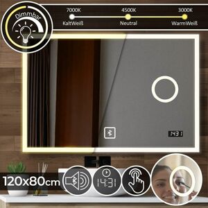 Aquamarin Koupelnové zrcadlo s LED osvětlením, 120 x 80 cm 82008